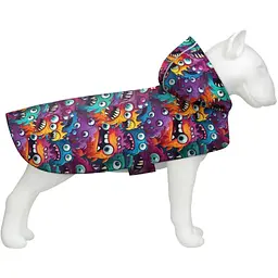 Дощовик-накидка з капюшоном для собак Waudog Clothes Зубасті монстри XL А 55-61 см B 68-80 см С 42-52 см