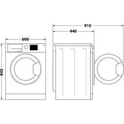 Indesit Пральна машина Indesit фронтальна, 6кг, 1000, A+++, 44.6см, дисплей, пара, інвертор, білий - мініатюра 2
