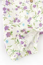 Пісочник з мусліну для дівчинки на ґудзиках Violet flowers з пов'язкою - мініатюра 4