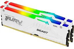 Модуль пам'яті Kingston Fury DDR5 64GB (2x32) 5200Mhz Beast White RGB DDR5-5200 (KF552C40BWAK2-64) - мініатюра 2