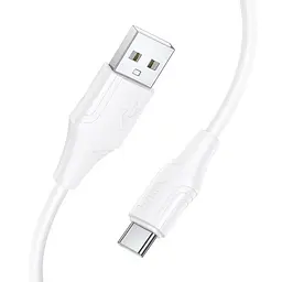 Дата кабель Hoco X124 Bien silicone USB to Type-C 3A (1m) White - мініатюра 2
