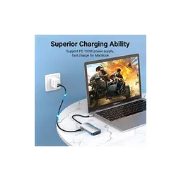 Концентратор Vention USB3.1 Type-C --> HDMI/VGA/USB 3.0/PD 100W Hub 4-in-1 (TOAHB) - мініатюра 5