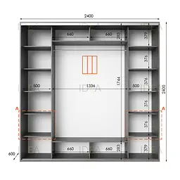 Шафа-купе Idea серія 4 240 x 60 x 240 см Венге темний - мініатюра 2