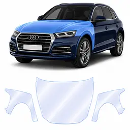 Антигравійна захисна бронеплівка за лекалами для Audi Q5 FY 2017-2020 - капот і передні крила