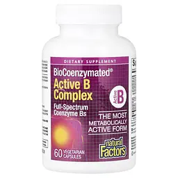 Комплекс вітамінів групи В BioCoenzymated Active B Complex 60 капсул Natural Factors vit0005633 - мініатюра 3