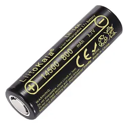 Акумулятор AA 14500 LiitoKala Lii-14A 800 mAh пальчиковий літій-іонний Li-Ion 3,7V Плоский плюс (19318) - мініатюра 2