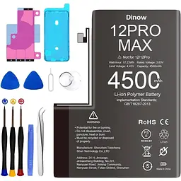 Акумулятор для iPhone 12 Pro Max, літій-іонний полімерний акумулятор високої ємності 4500 мА·год COM з iPhone 12 Pro Max