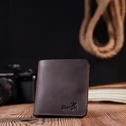 Вінтажне шкіряне портмоне Shvigel 16601 коричневе - мініатюра 8