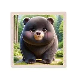 Дитячий дерев'яний пазл-вкладиш "Ведмежа" Bambi MD 1509-32, 6 елементів 9,8 х 9,8 х 0,4 см