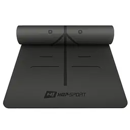 Йога-мат Hop-Sport PU 0,5см 183 x 68см HS-P005GM чорний - мініатюра 2