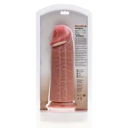 Фалоімітатор RealRock Extra Thick No Balls 10", 25.4 см (тілесний) - мініатюра 9