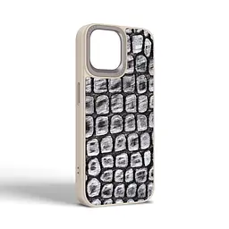 Кожаный чехол для Apple iPhone 15, Harder Kaiju Skin, серый, термополиуретан ТПУ + экокожа с эффектом текстуры монстра, панель, защита корпуса, противоударный, микрофибра, рамка вокруг камеры, защита всего корпуса, (ARM76838) - мініатюра 2
