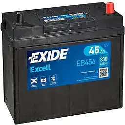 Автомобільний акумулятор EXIDE Excell 6СТ-45Ah АзЕ ASIA 330A (EN) EB456 - мініатюра 2