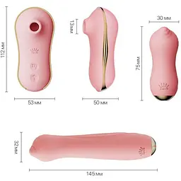 Набір 3в1 Zalo - Unicorn Set Pink: віброяйце, пульсатор, вакуумний стимулятор - мініатюра 3