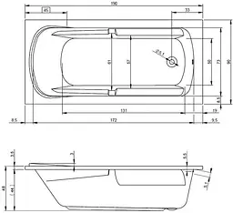 Ванна акрилова Rho Future 190x90 BC3200500000000 Білий - мініатюра 2