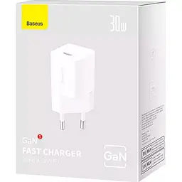 Мережевий зарядний пристрій Baseus GaN5 Fast Charger Xiaomini 1C 30W EU CCGN070502 White - мініатюра 4