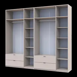 Розпашна Шафа для одягу Doros Лукас Кашемір 3+3 ДСП 270х50х240 (42005116) - мініатюра 3