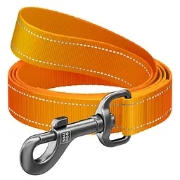 Повідець для собак нейлоновий Waudog Nylon Mono, світловідбивний, S, Ш 15 мм, Дов 200 см, помаранчевий - мініатюра 2
