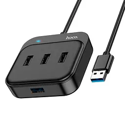 Розгалужувач usb адаптер Hoco HB31 Easy 4-in-1 converter Usb to Usb3.0+Usb2.0x3 0.2м - мініатюра 2