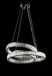 Хромована LED-люстра Splendid Ray LD8879/500/1 LED (CH), 50 см з переплетеними кришталевими кільцями - мініатюра 2