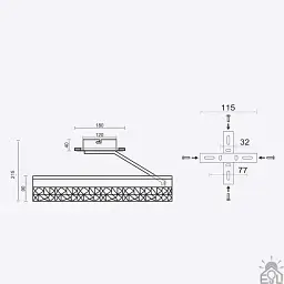Смарт люстра керована світлодіодна STELLA C ICE 90 Вт 500x215 мм Чорна ESLLSE - мініатюра 6