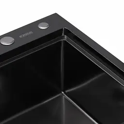 Кухонна мийка Platinum Handmade PVD R з нержавіючої сталі 3 мм прямокутна 58x48x22 см чорна (000032278) - мініатюра 5