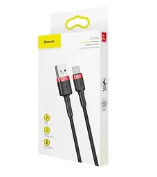 Кабель Baseus cafule Cable USB для Type-C 1m Red Black(CATKLF-B91) - мініатюра 4