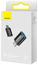 Перехідник Baseus Ingenuity Series Mini OTG Adaptor USB-C to USB-A Black (ZJJQ000001) [78667] - мініатюра 3