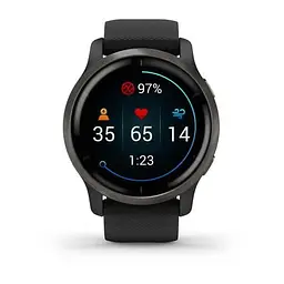 Смарт-годинник Garmin Venu 2 Slate Stainless Steel Bezel with Black Case and Silicone Band (010-02430-11/01) - мініатюра 2