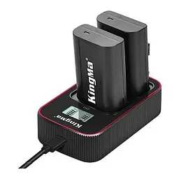 3-Pack KingMa Panasonic DMW-BLJ31 (2 АКБ KingMa DMW-BLJ31 та 1 ЗУ на дві батареї)