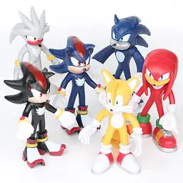Іграшки фігурки Супер Соник 6 фігур 12см Super Sonic Їжак