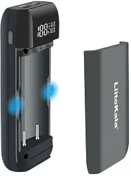 Зарядний пристрій LiitoKala Lii-MP2 з функцією Power Bank для акумуляторів АА, ААА, 18650, 21700 Li-Ion, IMR, INR, ICR Black (19423) - мініатюра 3