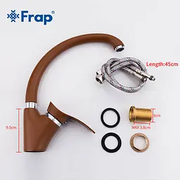 F4101-14 (F41) Змішувач для кухні U гайка Ø40 коричневий Frap 1/10, Коричневий - мініатюра 2