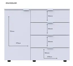 Комод Doros GС1 Білий 100х40х81.2 (41510028) - мініатюра 5