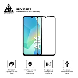 Захисне скло на Samsung Galaxy A16 4G (A165) з олеофобним покриттям, Pro, повне проклеювання, антистатичний і пиловідштовхуючий шар, 9H, самоклеючеся, 2.5D, на весь екран, антистатичний клей, ArmorStandart (ARM80171) - мініатюра 2