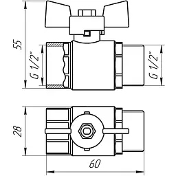 Кран кульовий прямий Q Professional 1/2″ ЗВ КБ PN40 QP152 - мініатюра 4