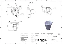 Умивальник Miraggio SMART (0000240) Miramarble, Глянцевий, Підвісний, Білий - мініатюра 2