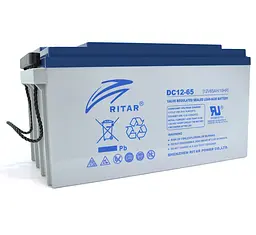 Аккумуляторная батарея AGM глубокого разряда RITAR DC-1265 12V 65Ah - мініатюра 1
