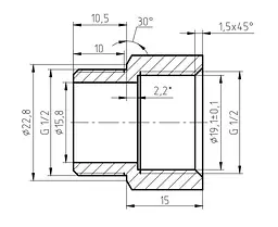 Подовжувач Karro KR3209 1/2" ВЗ 15 мм хромована латунь 30412 - мініатюра 6