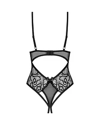 Тедді з доступом Obsessive Blomentis crotchless teddy, M/L, прозоре, відкрита спина, низ-стрінги - мініатюра 4