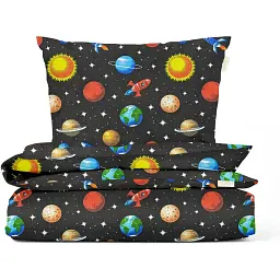 Комплект постільної білизни Cosas підлітковий без простирадла SPACE CS1 155 x 215 см (SpaceBlack_155_2)