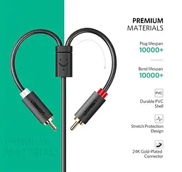 Перехідник-розгалужувач UGREEN AV102 3.5 mm F/2RCA M 25 см (10561) - мініатюра 3