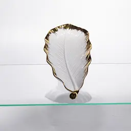 Порцелянове блюдо для сервірування столу 37×13×2.5 (см) блюдо для подавання закусок Білий із золотом Yiwu CJY-145 - мініатюра 2