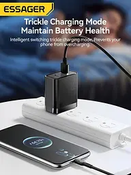 Блочок - зарядний адаптер Essager 65w (2 виходи) ES-CD43 чорний - мініатюра 4