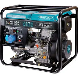 Генератор Синхронний KonnerSohnen KS 6100HDE, 5.5KW, дизель, 230V / 5000 Вт / Дизель (KS6100HDE) - мініатюра 2