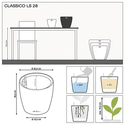 Вазон Lechuza Classico Premium LS, 7 л, сіро-коричневий (16045) - мініатюра 4