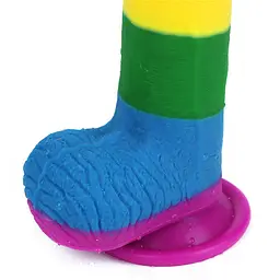 Фалоімітатор LoveToy Prider Dildo 7.5" 19.5 см райдужний - мініатюра 7
