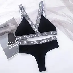 Комплект спортивної білизни "Sexy Goddess" S-M Чорний - мініатюра 4