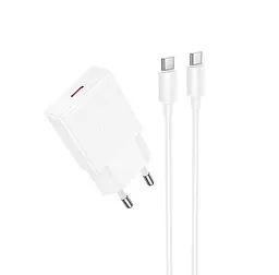 Сітчастий зарядний пристрій з кабелем HOCO N72 Speed ​​single-port PD20W ultra-thin charger set(C to C)(EU)