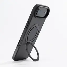 Противоударный чехол-панель для Apple iPhone 17 Air, Unit Stand2, черный, силикон + поликарбонат, защита всего корпуса, с подставкой, поддержка магнитных держателей и беспроводной зарядки (MagSafe), ArmorStandart (ARM86341) - мініатюра 5